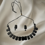 Artisan Handmade Terracotta Jewellery Set | Ethnic Clay Necklace with Matching Earrings