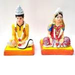 Handicrafts Bengali Married Couple Figurine – 28 cm | Traditional Clay Decorative Dolls for Home & Festive Decor