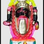 Handicrafts Clay Kalighat Kali Maa Idol – 18 cm | Handmade Terracotta Goddess Kali Figurine for Home & Temple Decor