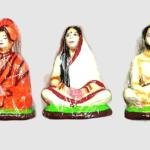 Handicrafts Ramakrishna, Sarada Devi & Swami Vivekananda Statue | Handmade Clay Decorative Idol for Home, Temple & Office