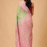 Simonart and Printing Women’s Traditional Bengal Cotton Silk Jamdani Saree | Handwoven Jamdani Saree