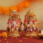 Laxmi Ganesh Idol for Diwali Pooja Decoration – 1 Pair Set