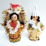 Handicrafts Wooden Bengali Married Couple – 14 cm | Traditional Handmade Decorative Dolls for Home & Festive Decor