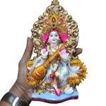 “Saraswati Mata – Clay Handicraft Pooja Decoration”