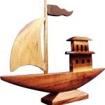 Handicrafts Wooden Ship – 35 cm | Handmade Nautical Decorative Piece for Home Decor