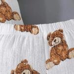Boys Casual Teddy Bear Print Shirt & Shorts Combo