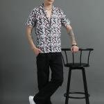 Men Regular Fit Cutaway Collar Shirt