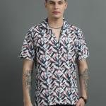 Men Regular Fit Cutaway Collar Shirt