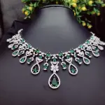 Emerald Green Royal Necklace with Earrings