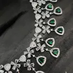 Rhodium Plated Cubic Zircon Antique Design Necklace Set