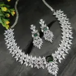 Silver Tone High Quality Zircon Necklace Set