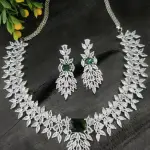 Silver Tone High Quality Zircon Necklace Set