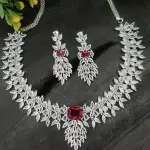 Silver Tone High Quality Zircon Necklace Set