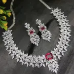 Silver Tone High Quality Zircon Necklace Set