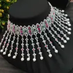 Sonamone Multi Color Cubic Zircon Choker Necklace