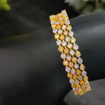 Gold & Silver 4 Pic Cubic Zircon Bangles