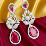 American Diamond Dark Ruby Necklace