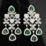 Rhodium Plated Cubic Zircon Antique Design Necklace Set