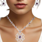 American Diamond Necklace with Earrings