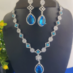Elegant Royal Blue Teardrop Necklace Set