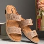 Women’s White Comfort Sandals with Floral Design