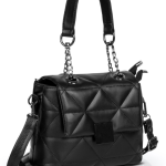 Catchy Black Quilted Sling Bag Trendy shoulder sling bag with Chain Strap