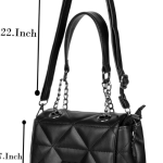 Catchy Black Quilted Sling Bag Trendy shoulder sling bag with Chain Strap