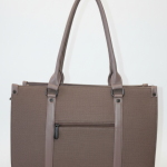 Catchy Taupe Textured Tote Bag – Elegant Everyday Shoulder Handbag