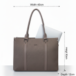 Catchy Taupe Textured Tote Bag – Elegant Everyday Shoulder Handbag