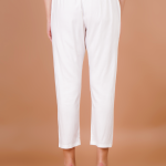 Sufiana White Cotton Straight-Cut Trouser for Women