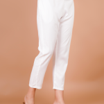 Sufiana White Cotton Straight-Cut Trouser for Women