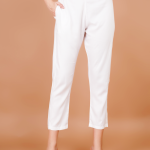 Sufiana White Cotton Straight-Cut Trouser for Women