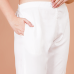 Sufiana White Cotton Straight-Cut Trouser for Women