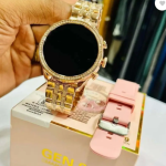 Trendy latest Gen9 smartwatch, Golden & Pink strap ,HD display 9 Smartwatch
