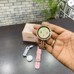 Trendy latest Gen9 smartwatch, Golden & Pink strap ,HD display 9 Smartwatch