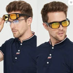 Night Vision, UV Protection, Toughened Glass Lens Wrap-around, Round Sunglasses ( Pack of 2 +Day or Night)