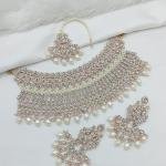 White Stone Studded Necklace Set