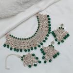 Stone Studded Necklace Set and Diamond Studded Necklace Set with Maang tika