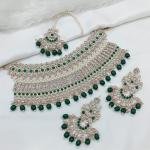 White Stone Studded Necklace Set