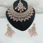 Austrian Stone Choker Necklace Set With Maang Tikka