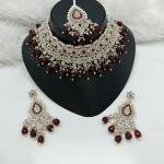 Austrian Stone Choker Necklace Set With Maang Tikka