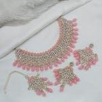 Stone Studded Necklace Set and Diamond Studded Necklace Set with Maang tika