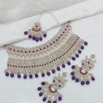 White Stone Studded Necklace Set