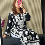 VIDHI Black Pure Modal Chikankari Kurti