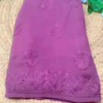 POONAM Wine Pure Viscose Chikankari Resham 4pcs Set