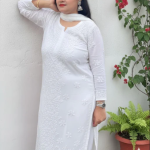 YATI White Pure Viscose Chikankari 3D Emboss 4pcs Set-COLOR CUSTOMIZATION