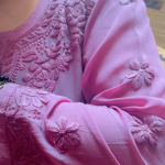 NITYA Mauve Pure Viscose Chikankari3D Emboss Omray Kurti