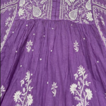 KALA Baby Pink Pure Mulmul Chikankari Pearl Gown Dupatta Set