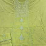 ADITI Powder Blue Pure Mulmul Chikankari Kurta Dupatta Set