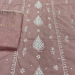 ADITI Powder Blue Pure Mulmul Chikankari Kurta Dupatta Set